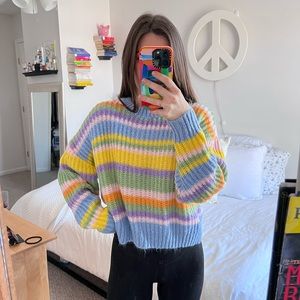 asos petite pastel easter looking cropped sweater. soft knit. size 0. worn once.